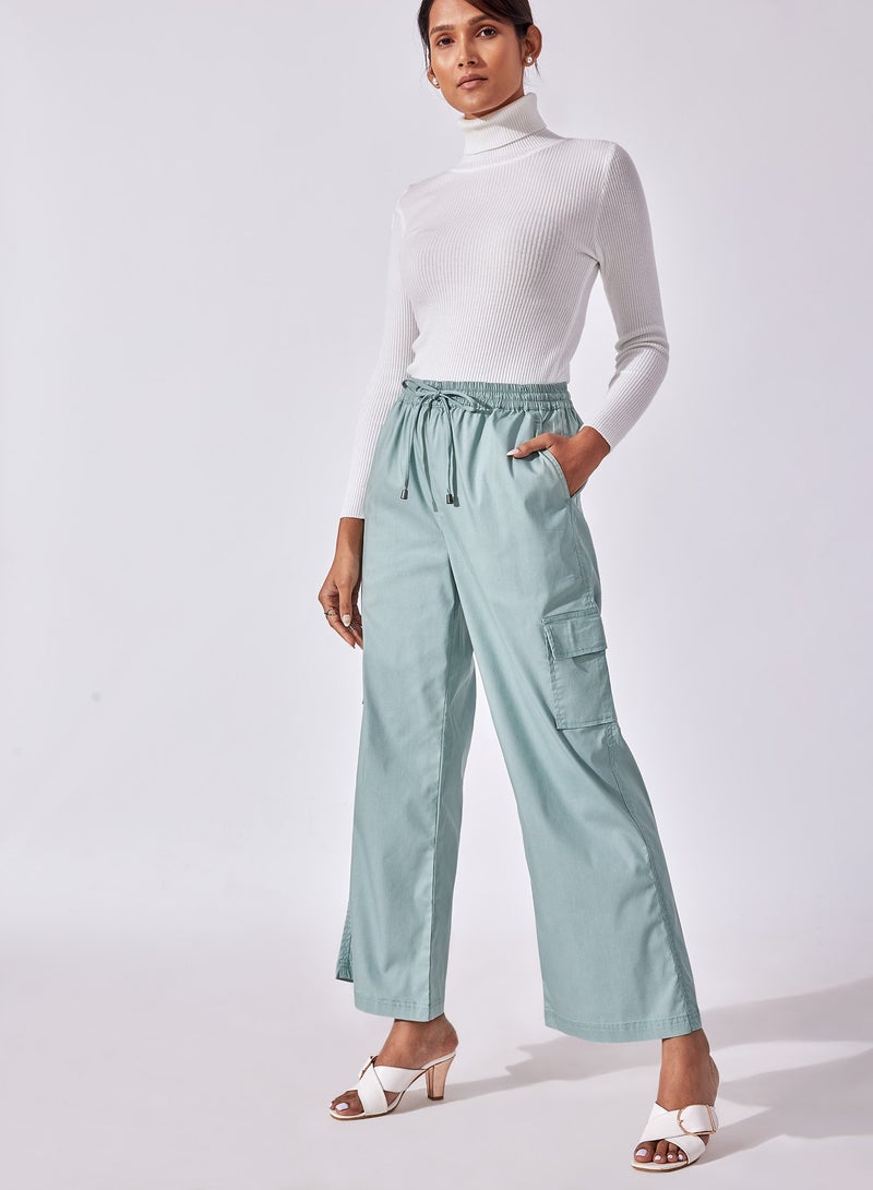 ذا ليبل لايف بنطلون كارغو مستقيم برباط - Image 1