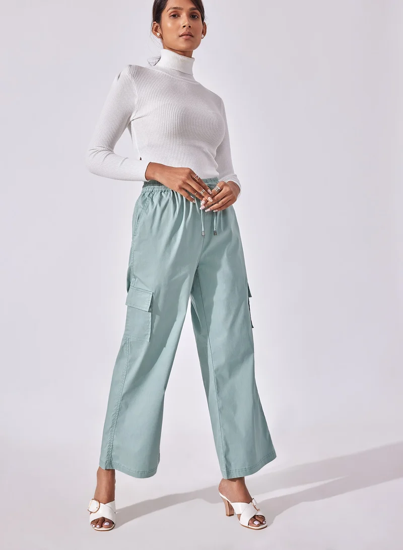 ذا ليبل لايف Drawstring Cargo Straight Pants