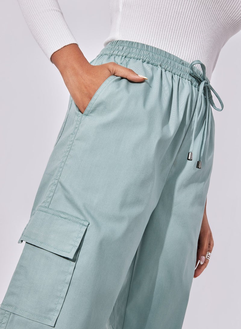 ذا ليبل لايف بنطلون كارغو مستقيم برباط - Image 3