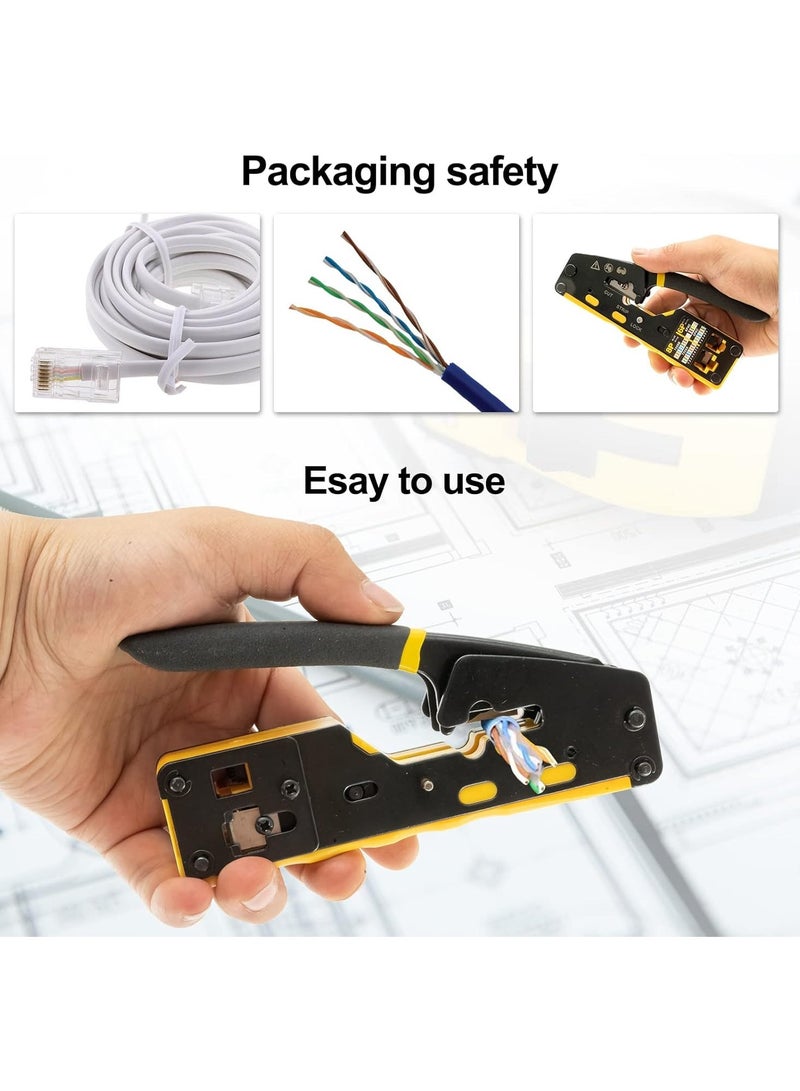 VKL VDV226-110 Ratcheting Modular Data Cable Crimper/Wire Stripper/Wire Cutter for RJ11/RJ12 Standard, RJ45 Pass-Thru Connectors - Image 3