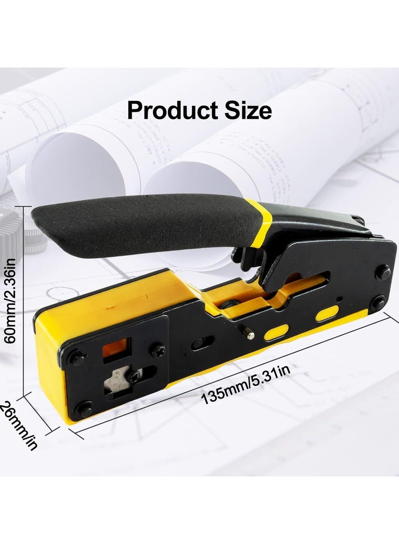 VKL VDV226-110 Ratcheting Modular Data Cable Crimper/Wire Stripper/Wire Cutter for RJ11/RJ12 Standard, RJ45 Pass-Thru Connectors - Image 5
