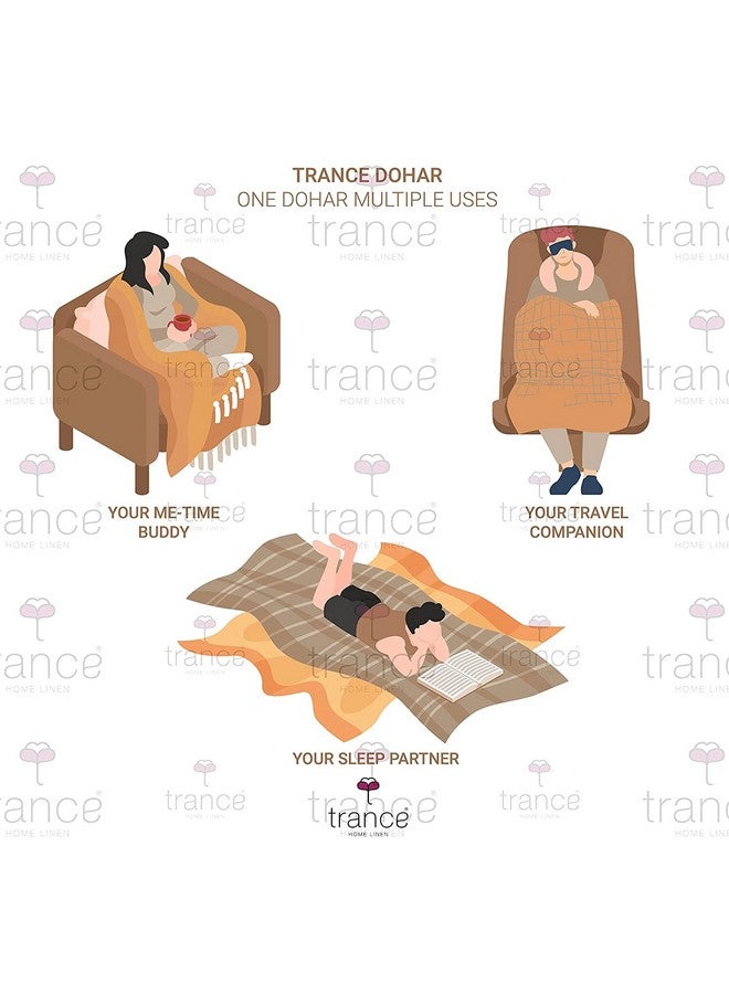 Trance Home Linen Trance Home Linen 100% Cotton Reversible Dohar Double Bed Size | Jaipuri Printed Artisan Block Design Blanket | Soft Lightweight Ac Comforter Quilt (84"X88", Malhaar Red), 200 TC  - Image 4