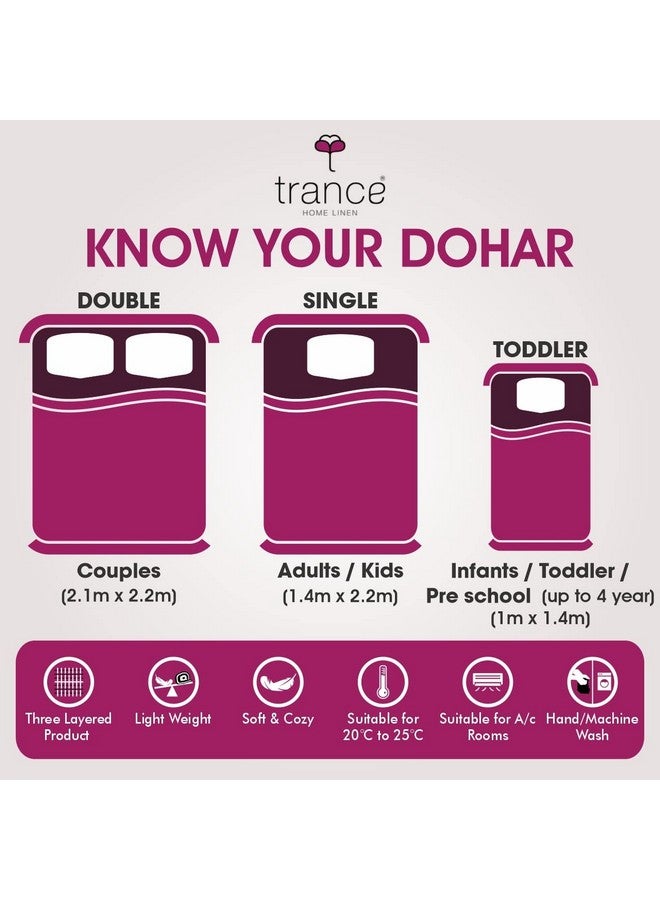 Trance Home Linen Trance Home Linen 100% Cotton Reversible Dohar Double Bed Size | Jaipuri Printed Artisan Block Design Blanket | Soft Lightweight Ac Comforter Quilt (84"X88", Malhaar Red), 200 TC  - Image 5