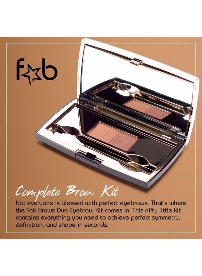 Fab Brows Duo Eyebrow Kit, Ultimate Brow Stencil Kit with Compact Powder Mirror and Eyebrow Shaper, Waterproof Eye Makeup Contour Palette Set for Eyebrow, Eyebrow Cosmetics, (Slate/Black) - Image 5