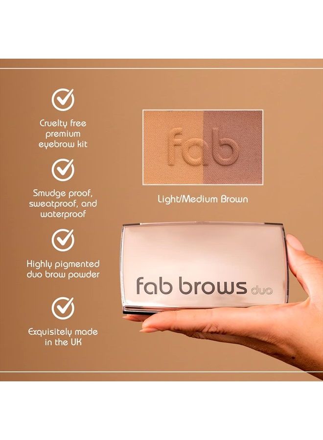 Fab Brows Duo Eyebrow Kit, Ultimate Brow Stencil Kit with Compact Powder Mirror and Eyebrow Shaper, Waterproof Eye Makeup Contour Palette Set for Eyebrow, Eyebrow Cosmetics, (Slate/Black) - Image 2