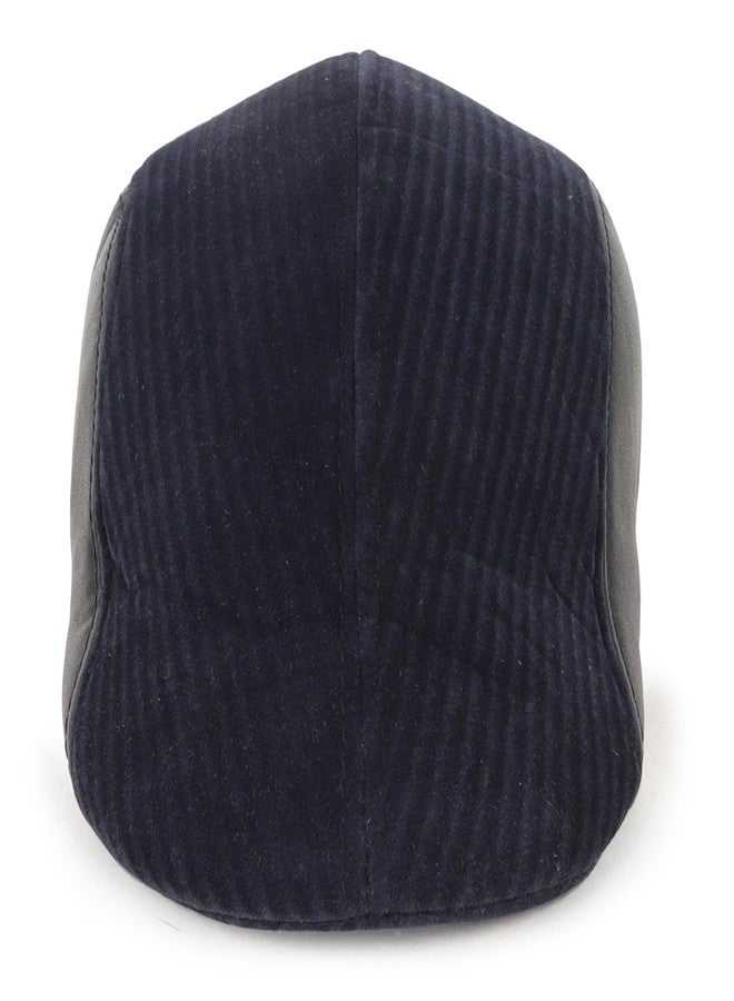 Zacharias Men's Striped Woolen Cottrised Golf Cap with Earflap egcl-01 (Blue_Pack of 1) (Free Size) - Image 4