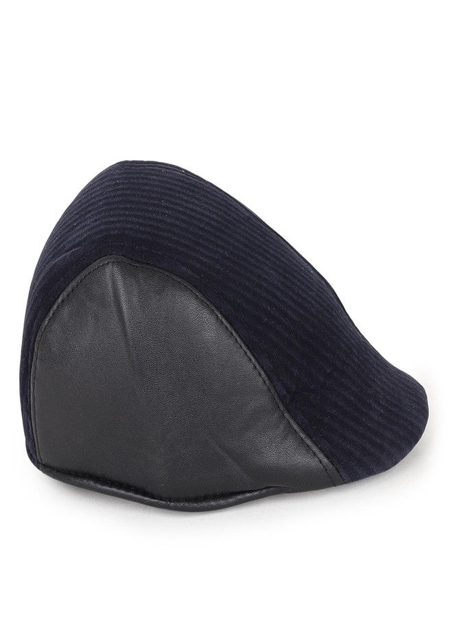 Zacharias Men's Striped Woolen Cottrised Golf Cap with Earflap egcl-01 (Blue_Pack of 1) (Free Size) - Image 2