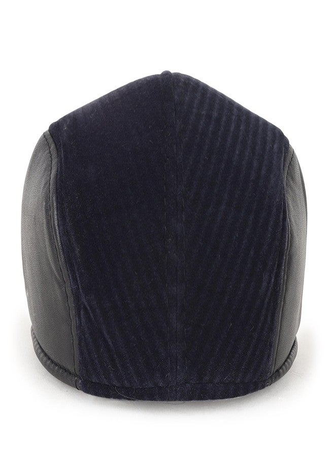 Zacharias Men's Striped Woolen Cottrised Golf Cap with Earflap egcl-01 (Blue_Pack of 1) (Free Size) - Image 3