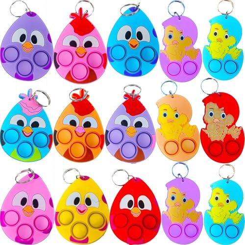 mypush popo 24 Packs Classroom Students Bulk Bubble Easter Egg Mini Pop Holiday Rewards Party Favors - Image 1