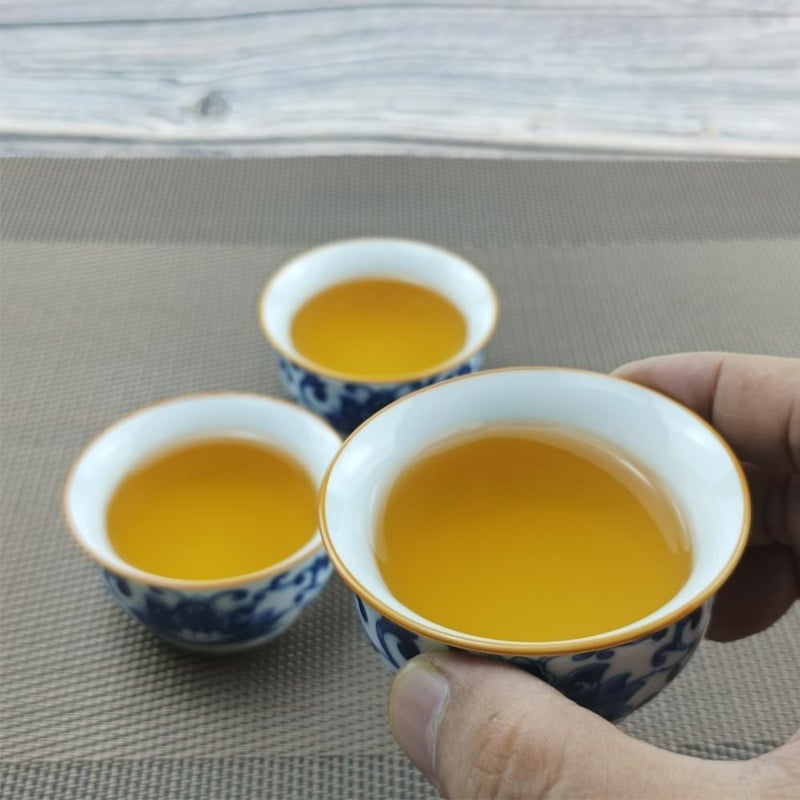 Woonsoon Chinese Handmade Kungfu Tea Cup 60 mlBone China Blue and White Tea Cups Set of 12Ceramic Tea Mugs Without HandlesBest GiftLotus - Image 2