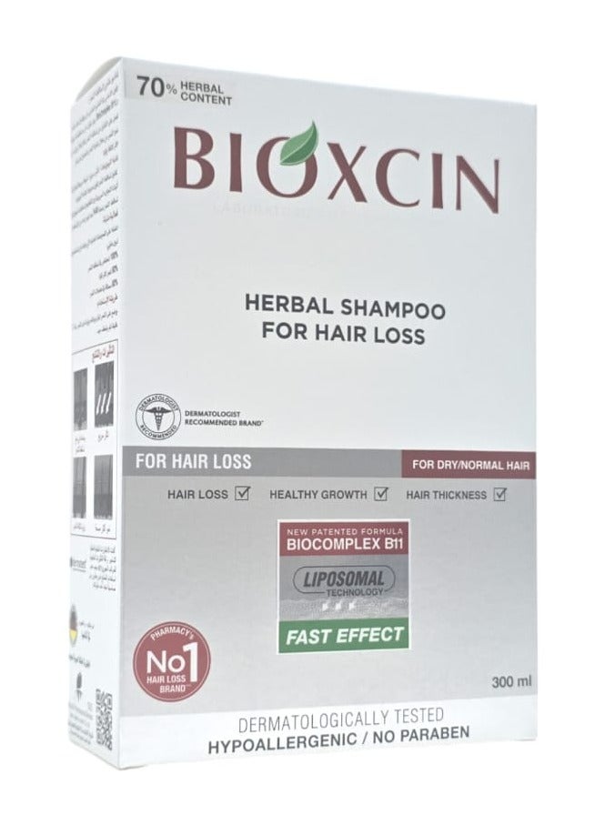 بيوكسين شامبو بخلاصات عشبية لتساقط الشعر 300مل / للشعر العادي و الجاف - Image 1
