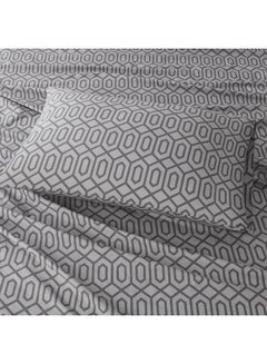 Comfort Spaces Comfort Spaces 144TC Cotton Sheet Set Breathable, Lightweight, Soft with Elastic Deep Pocket, Modern All Season Cozy Bedding, Matching Pillow Case, King, Diamond Sliver 4 Piece  - Image 4