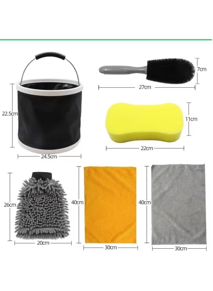 Bukela Car Wash Cleaning Kit 7 Piece Car Wash Sponge Gel Wire Wheel Brush Towel Car Wash Brush Microfiber Towel Car Cleaning Tools Car Wash Tools Car Wash Supplies - Image 4