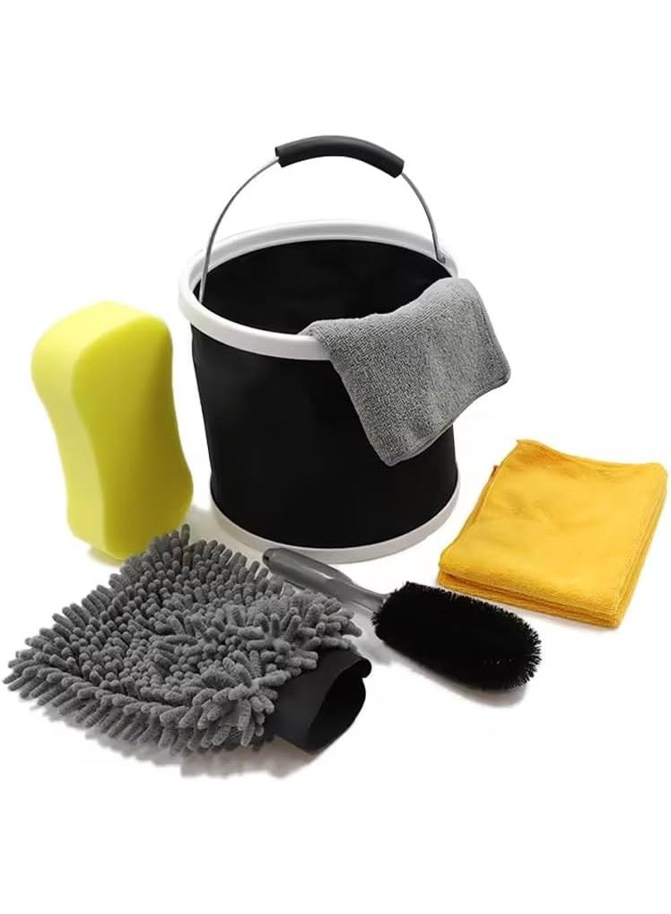Bukela Car Wash Cleaning Kit 7 Piece Car Wash Sponge Gel Wire Wheel Brush Towel Car Wash Brush Microfiber Towel Car Cleaning Tools Car Wash Tools Car Wash Supplies - Image 1