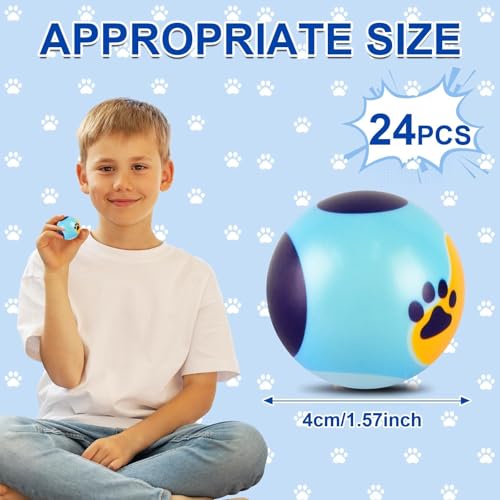 AXBMM 24 PCS Blue Dog Paw Stress Balls for Kids Party Favors 157 Inch Anxiety Relief Fidget Sensory Toys Blue Dog Paw Theme Squeeze Toys Bulk for Birthday Goodie Bags Carnival Gifts Classroom Prizes - Image 5