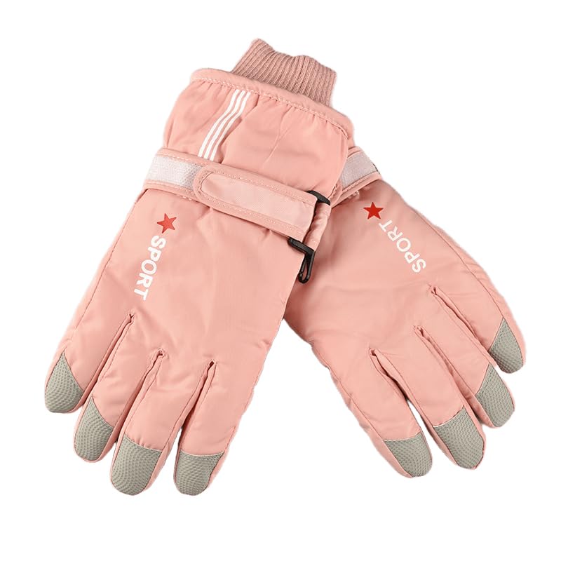 Mealah Winter Snow Ski Gloves for Kids - Warm Windproof Thickened with Fleece Gloves for Boys Girls 5-10 Years