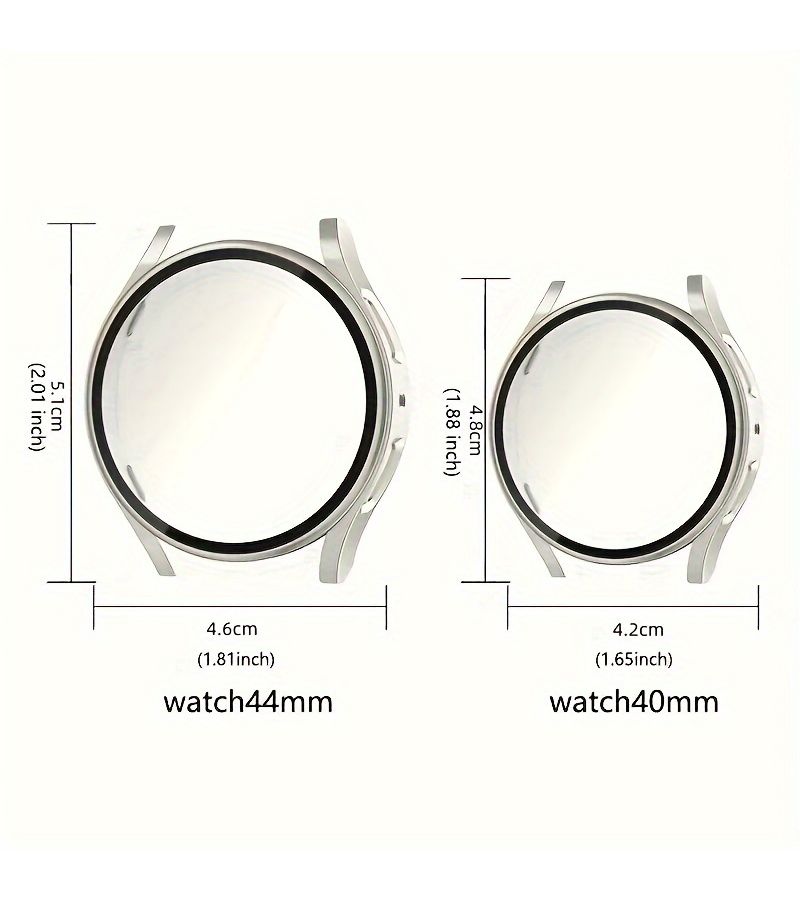 هيكل PC شفاف وردي صلب مع طبقة زجاجية مقسّاة لساعة Galaxy Watch7 مقاس 40mm و44mm - Image 2