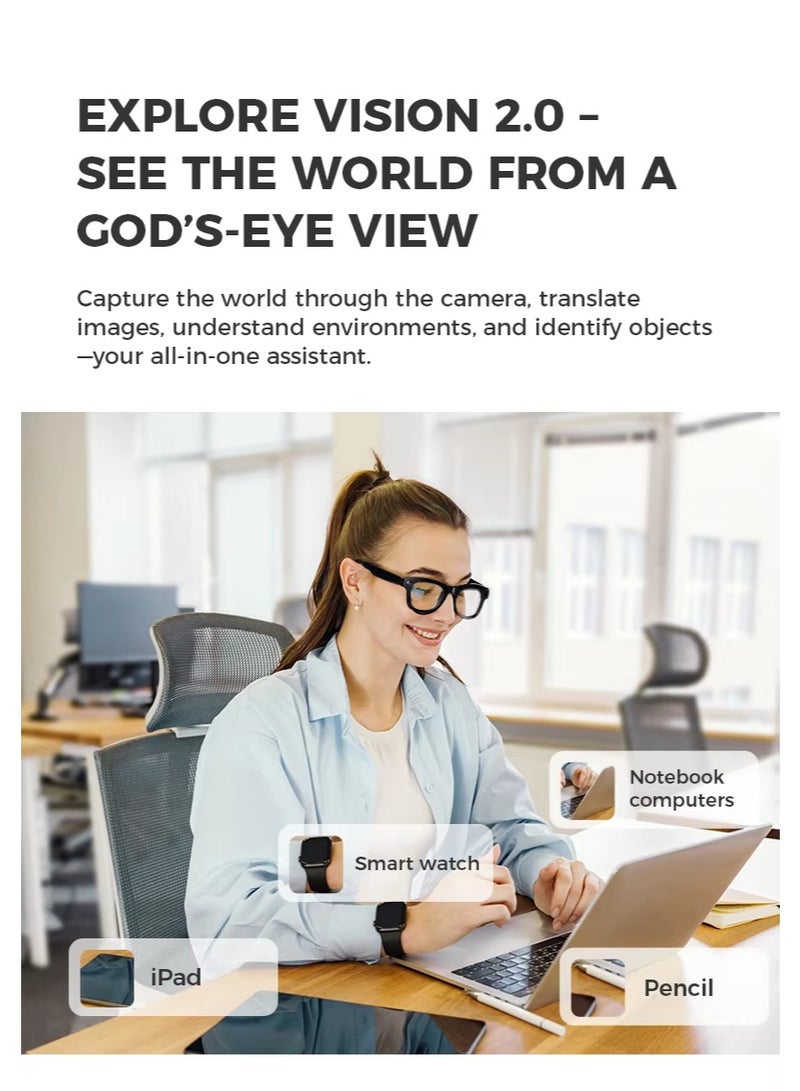 BlueFire M01 Smart AI Glasses 2025 – 500mW ENC AI Translation, WiFi & Bluetooth 5.3 Sunglasses – HD 1080P Video Recording, Anti-Blue Light Lenses, IPX5 Waterproof, 4-Hour Playtime, Hands-Free Music/Calls, AI Assistant – Sport & Travel Essential - Image 4