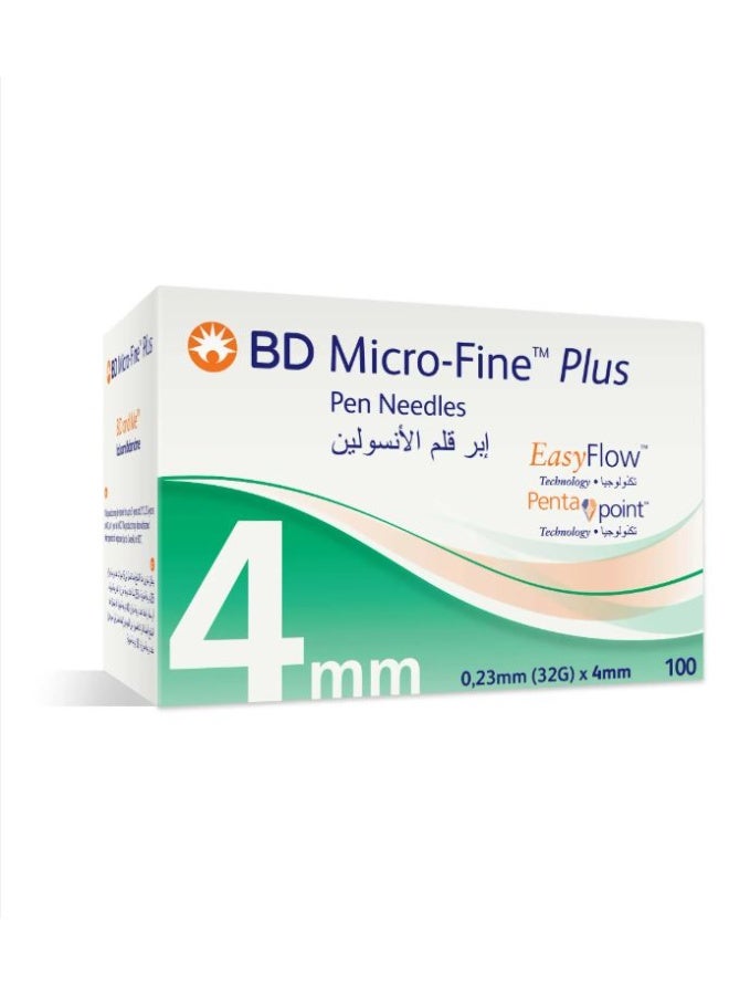 بي دي إبر قلم الأنسولين بي دي مايكرو - فاين بلس، 32 جم × 44 مم، 100 قطعة - Image 1