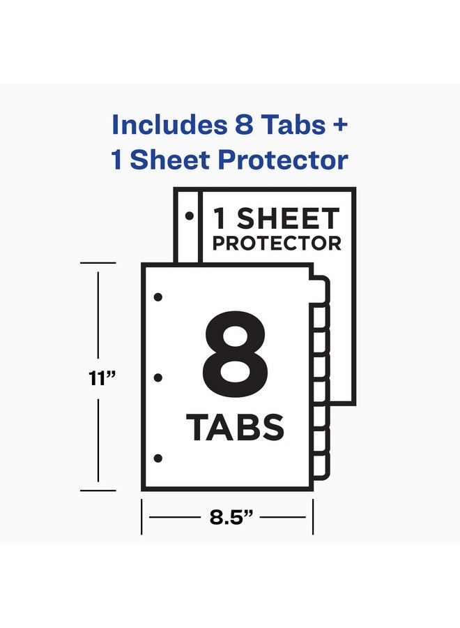 AVERY Clear Easy View Durable Plastic Dividers 8 Tabs (16741)Multicolor - Image 4