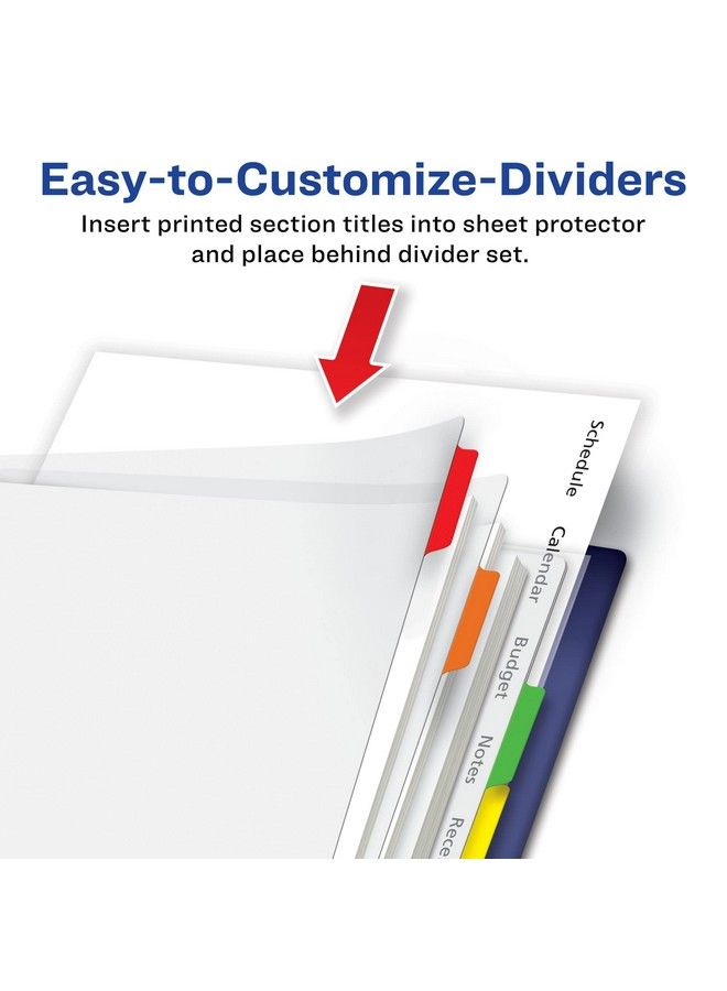 AVERY Clear Easy View Durable Plastic Dividers 8 Tabs (16741)Multicolor - Image 3