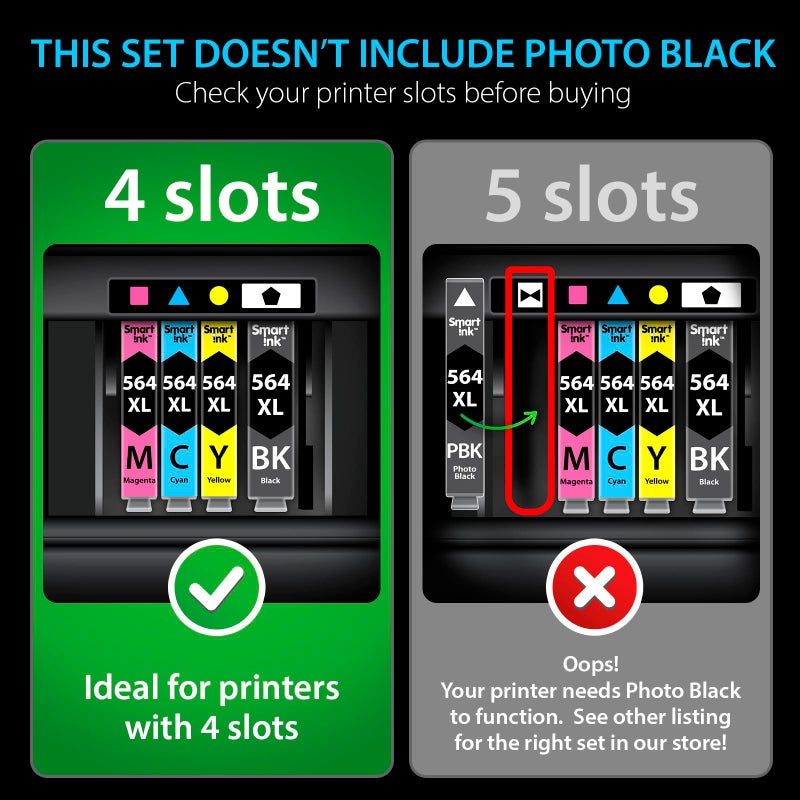 Smart Ink Compatible Ink Cartridge Replacement for HP 564 XL 564XL High Yield 10 Combo Pack (4 Black & 2 C/M/Y) for DeskJet 3520 3522 Photosmart 7520 6520 5520 7525 5514 7510 OfficeJet 4620 Printers - Image 2