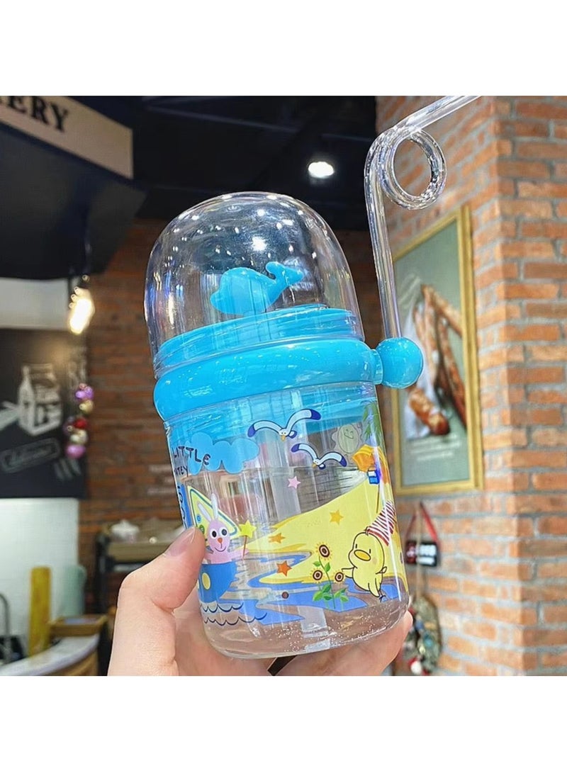 BubbleFun Whale-Shaped Spray Bottle | Leak-Proof Kids Straw Cup | Cute Dolphin Fountain Cup for Girls | Portable Outdoor Sports Water Bottle - Image 2