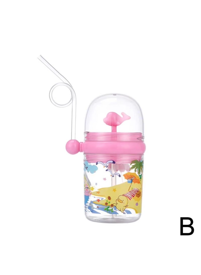 BubbleFun Whale-Shaped Spray Bottle | Leak-Proof Kids Straw Cup | Cute Dolphin Fountain Cup for Girls | Portable Outdoor Sports Water Bottle - Image 5