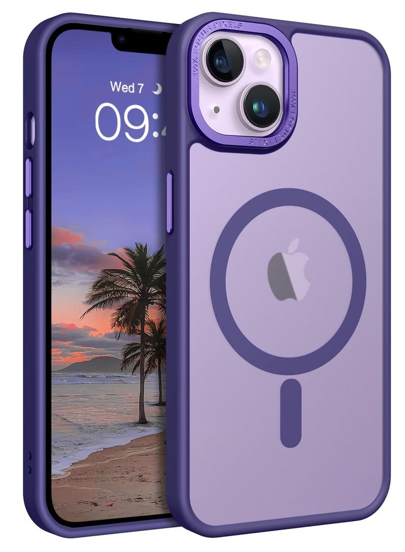 Concretization iPhone 13 MagSafe Case Magnetic Back Cover,【Full Shockproof Protection】Translucent Matte Back, Slim Phone Cover with Strong Magnet for Apple 13 (2021)(Purple) - Image 1