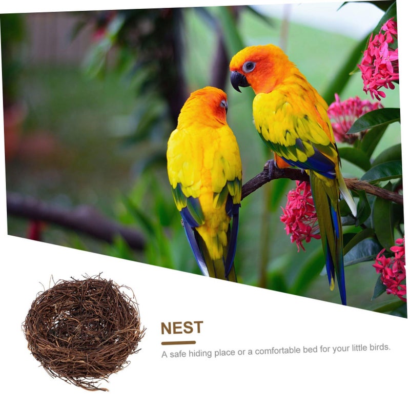 Zerodeko 5pcs Artificial Natural Rattan Birds Nest for Home Garden Decoration - Image 5