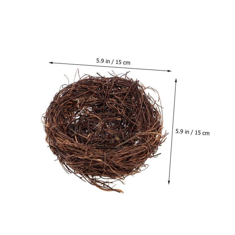 Zerodeko 5pcs Artificial Natural Rattan Birds Nest for Home Garden Decoration - Image 3