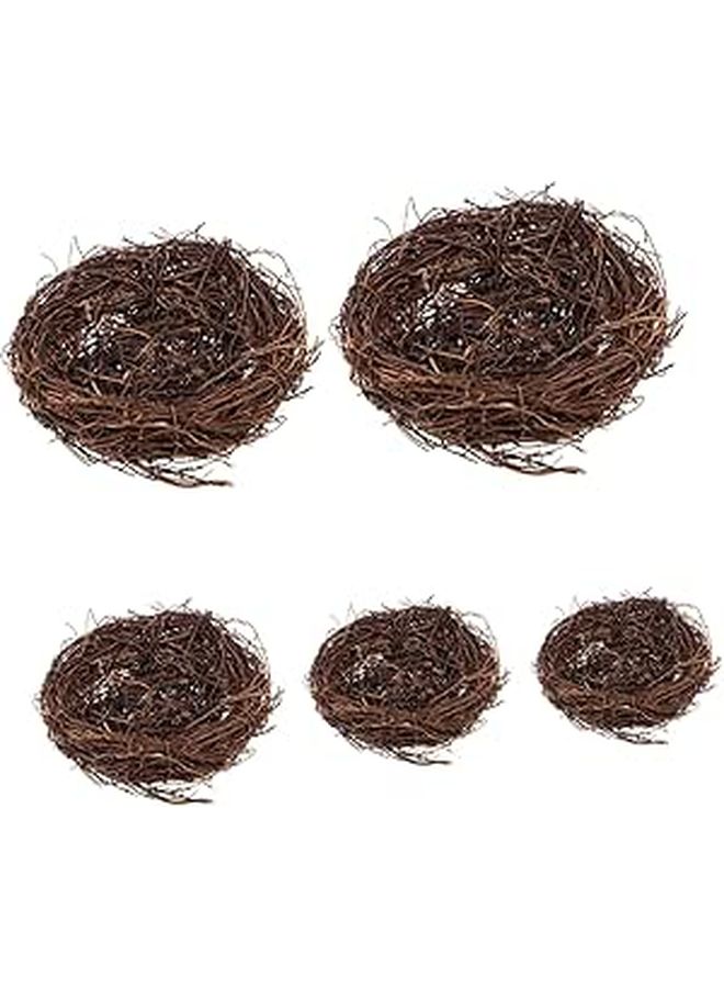Zerodeko 5pcs Artificial Natural Rattan Birds Nest for Home Garden Decoration - Image 1