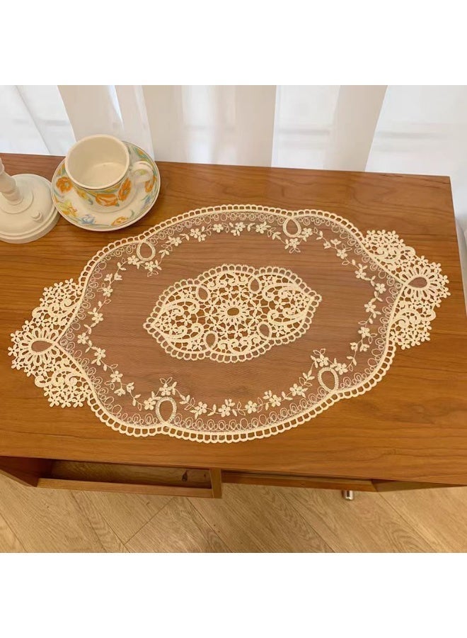 مفارش المطبخ على الطراز الفرنسي القديم مفارش أكواب ومفارش مزهريات 11 بوصة × 20.86 بوصة بني - Image 1
