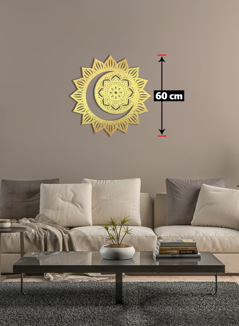 هوم جاليري لوحة فنية جدارية من خشب الشمس والقمر ، 60x60 - Image 3