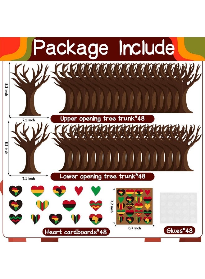 WATINC Happy Juneteenth Heart Tree Craft Kits, Make Your Own African American Heart Trees Decoration, DIY Black History Holiday Celebration Craft Supplies Home School Fun Activity for Kids (32Pcs) - Image 2