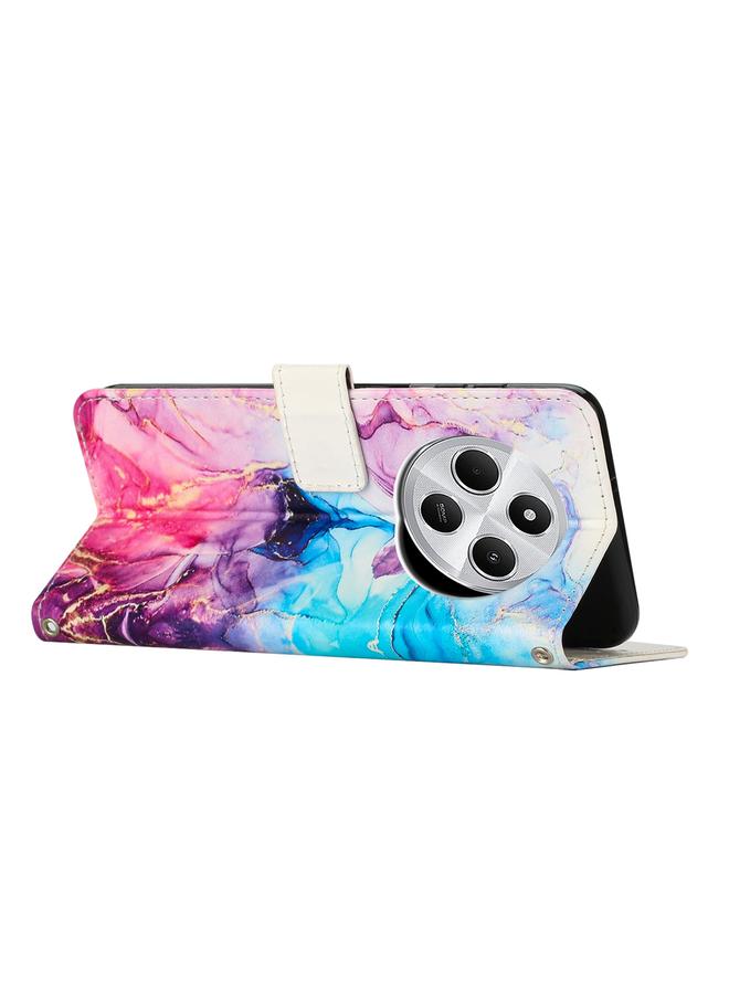 erorex Case For Redmi 14C 4G / A3 Pro Painted Marble Pattern Leather Phone Case - Image 3