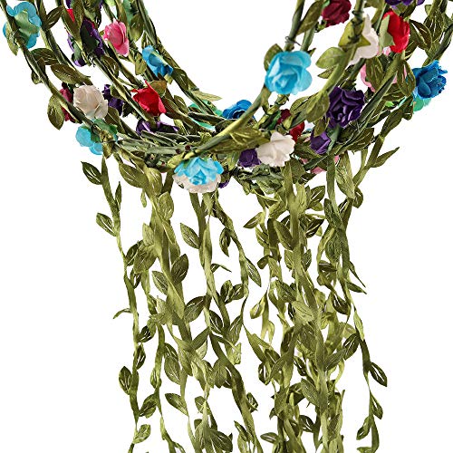 Rocutus 10pcs Bohemian Flower Crown Floral Wreath Garland Headbands for Women (10 Pieces) - Image 5