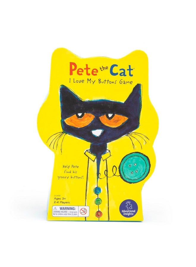 Educational Insights Pete The Cat I Love My Buttons Game - Preschool Board Games for Kids, Toddler Fine Motor Skills, Color Matching Kids Games and Fun Gifts for Girls and Boys Ages 3+ - Image 1