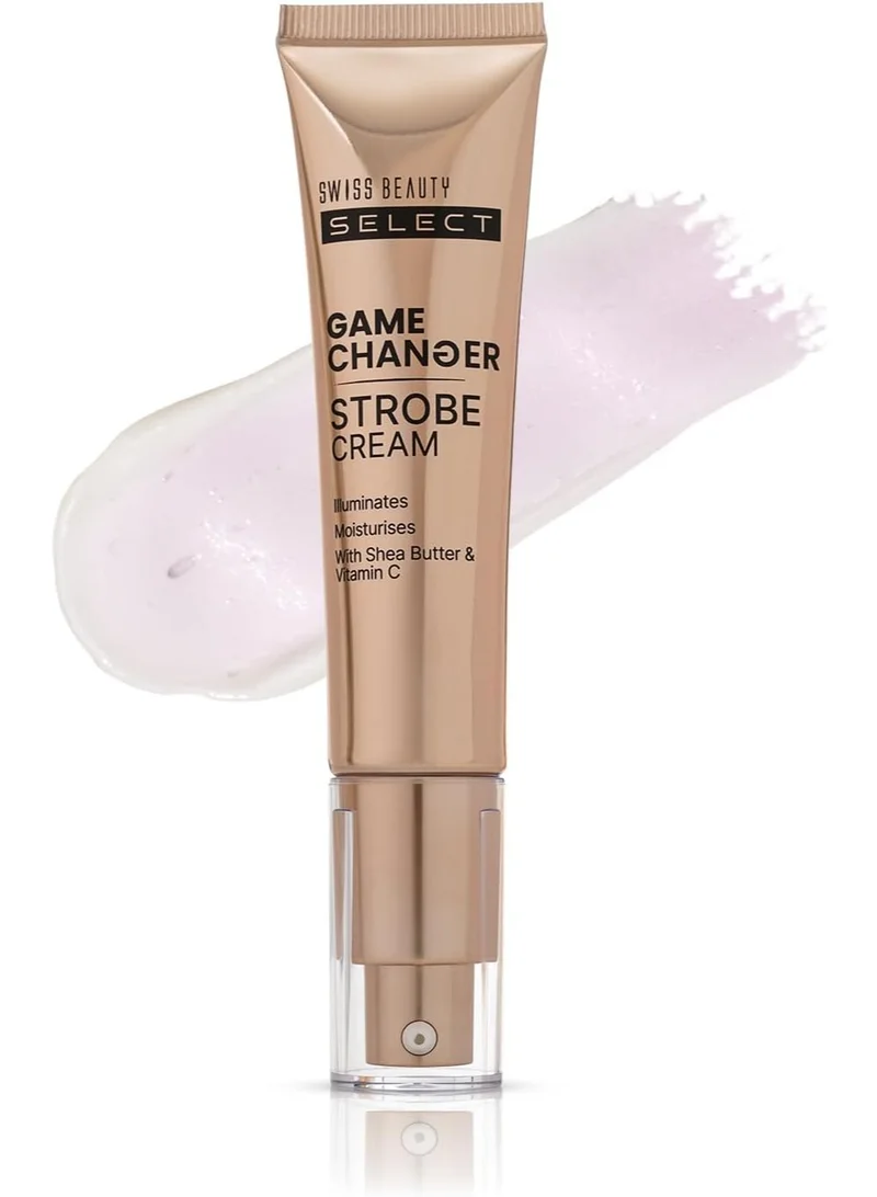 سويس بيوتي Swiss Beauty Select Game Changer Strobe Cream Enriched With Shea Butter & Vitamin C | Shade- Pink Sheen, 35gm