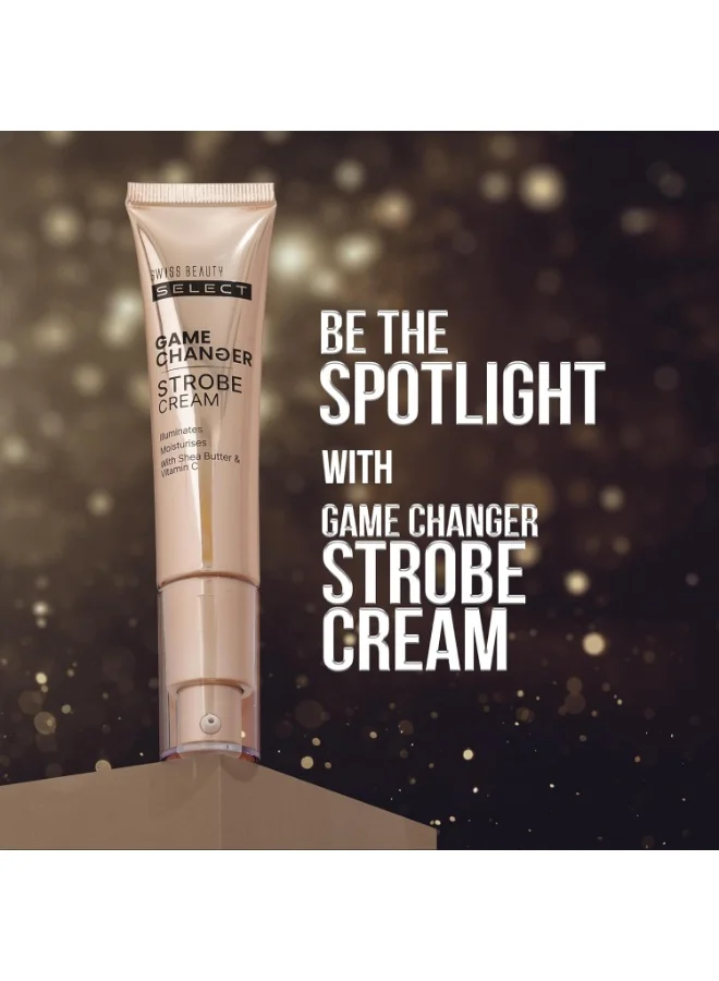 سويس بيوتي Swiss Beauty Select Game Changer Strobe Cream Enriched With Shea Butter & Vitamin C | Shade- Pink Sheen, 35gm