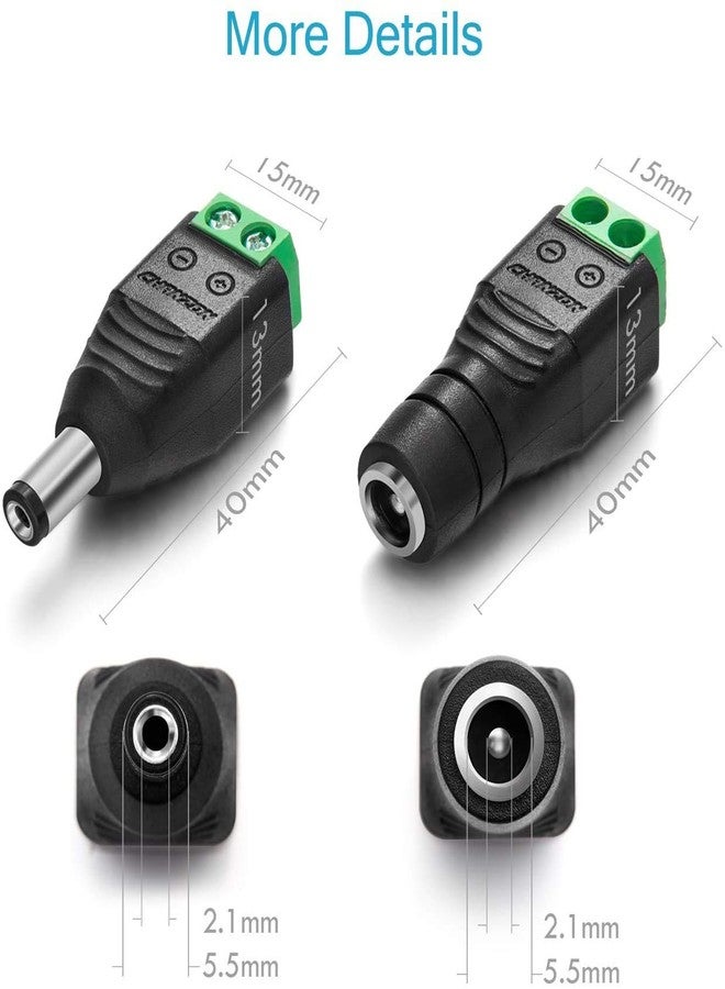 protium 5.5mm DC Male Connector for Light strip controllers, amplifiers and CCTV camera (Male), 5Pcs - Image 4