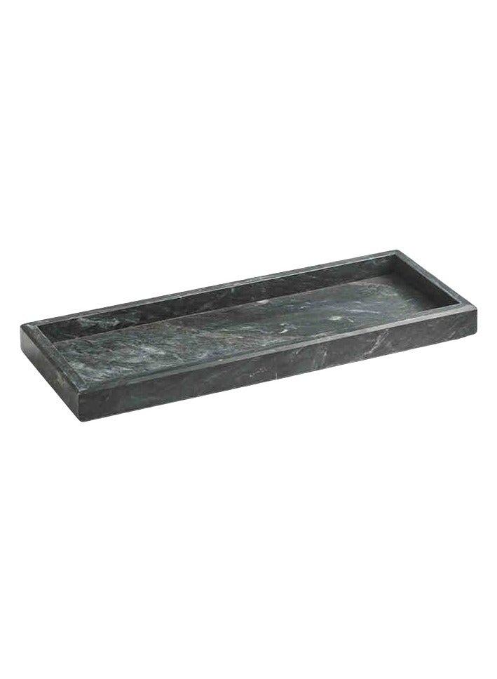 JiFENG Natural Marble Vanity Tray, Dresser Organizer Tray, Bathroom Tray, Home Decor,Multipurpose Tray (Black) - 30 x 13 CM - Image 2