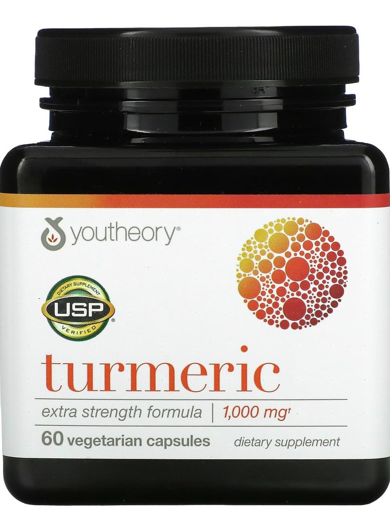 youtheory كركم، صيغة قوة إضافية، 1,000 ملغ، 60 كبسولة نباتية (500 ملغ لكل كبسولة)