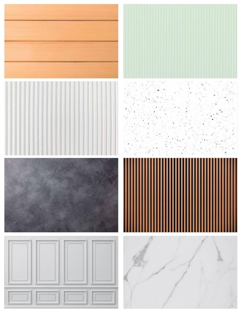 Print Master India Premium Flatlay Tabletop Photography Backdrop Background, Double Sided Waterproof Paper for Food, Small Product Professional Photo Shoot (56x90cm, Pack of 4) 8 Designs (December) - Image 1