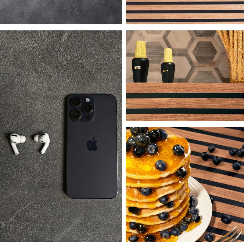 Print Master India Premium Flatlay Tabletop Photography Backdrop Background, Double Sided Waterproof Paper for Food, Small Product Professional Photo Shoot (56x90cm, Pack of 4) 8 Designs (December) - Image 4