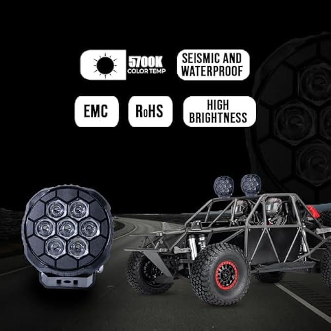 توبيز TobyS أطلقت حديثًا 4 مصابيح عمل LED صغيرة 45 واط، مصباح أمامي مساعد للقيادة، ناشر تأثيرات للشاحنات والدراجات النارية، قطعتين - Image 5