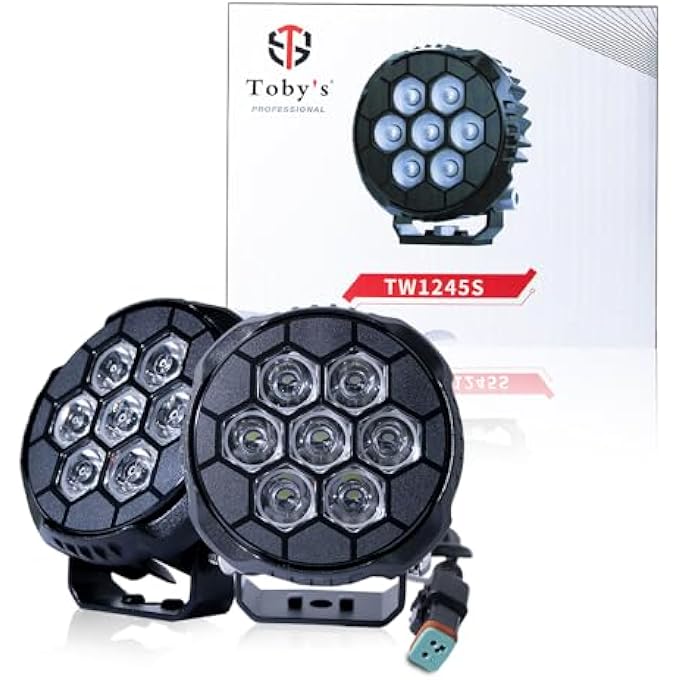 توبيز TobyS أطلقت حديثًا 4 مصابيح عمل LED صغيرة 45 واط، مصباح أمامي مساعد للقيادة، ناشر تأثيرات للشاحنات والدراجات النارية، قطعتين - Image 2