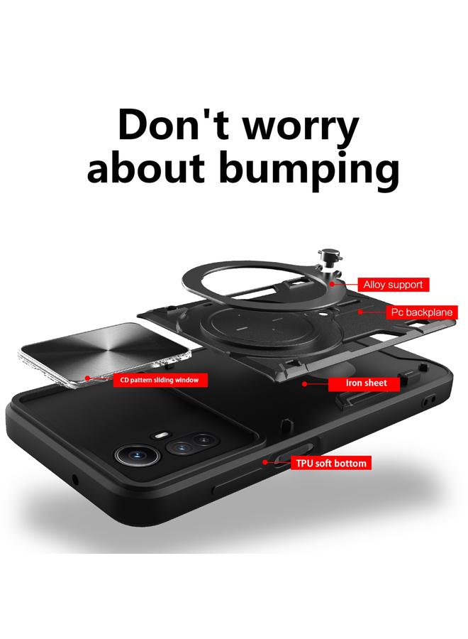 إيروريكس جراب لهاتف Xiaomi Redmi Note 12S 4G CD Texture Sliding Camshield حامل مغناطيسي جراب هاتف - Image 3