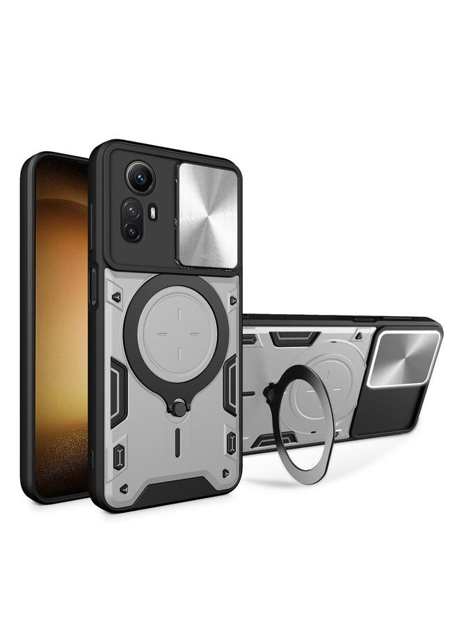 إيروريكس جراب لهاتف Xiaomi Redmi Note 12S 4G CD Texture Sliding Camshield حامل مغناطيسي جراب هاتف - Image 1