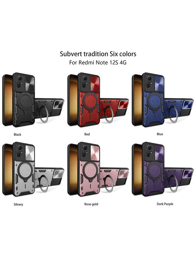 إيروريكس جراب لهاتف Xiaomi Redmi Note 12S 4G CD Texture Sliding Camshield حامل مغناطيسي جراب هاتف - Image 2